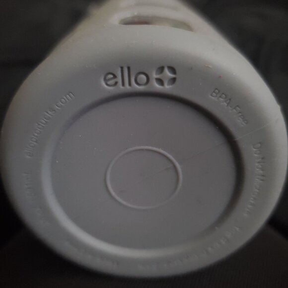 Ello Glass WaterBottle OneTouch FlipLid 20oz Gray Silicone Sleeve Sling BPA Free - Picture 3 of 5